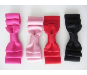 Schleife dreilagig 30 x 90mm schwarz rosa rot pink